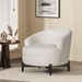 Cachet Club Chair - White Boucle Fabric - Wooden Cross-Base Frame - CAB1524