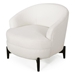 Cachet Club Chair - White Boucle Fabric - Wooden Cross-Base Frame - CAB1524