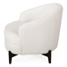 Cachet Club Chair - White Boucle Fabric - Wooden Cross-Base Frame - CAB1524