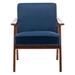 Langston Accent Chair - Mid-Century Modern - Blue Velvet - Solid Wood Frame - CAB1525