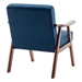 Langston Accent Chair - Mid-Century Modern - Blue Velvet - Solid Wood Frame - CAB1525