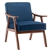 Langston Accent Chair - Mid-Century Modern - Blue Velvet - Solid Wood Frame - CAB1525