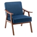 Langston Accent Chair - Mid-Century Modern - Blue Velvet - Solid Wood Frame - CAB1525