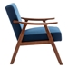 Langston Accent Chair - Mid-Century Modern - Blue Velvet - Solid Wood Frame - CAB1525