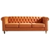 Loravyn 84" Chesterfield Velvet Sofa - Orange