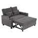 Ventosa 70" Futon Chair Bed Convertible Chair Dark Grey Tech Cloth - CAB1529