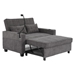 Ventosa 70" Futon Chair Bed Convertible Chair Dark Grey Tech Cloth - CAB1529