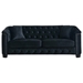 Eveningstar 77" Chesterfield Velvet Sofa - Black - 3 Seater with Nailhead Trim - CAB1545