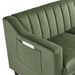 Briarson Mid Century Modern Chesterfield Loveseat - Green Velvet Fabric - Wooden Frame and Wood Legs - CAB1546