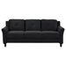 Aximo 74" Sofa - Antique Black Fabric - Brown Rubberwood Frame - CAB1548