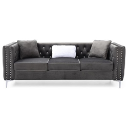 Elington Loveseat - Gray Velvet 