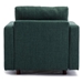 Davenport 86" Sectional Sofa with 1 Ottoman - Green Linen Fabric - Rubberwood Frame - CAB1555