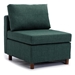 Davenport 86" Sectional Sofa with 1 Ottoman - Green Linen Fabric - Rubberwood Frame - CAB1555