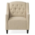 Luminous Upholstered Armchair with Ottoman - Beige Fabric