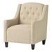 Luminous Upholstered Armchair with Ottoman - Beige Fabric - CAB1556