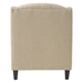 Luminous Upholstered Armchair with Ottoman - Beige Fabric - CAB1556