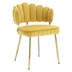 Valleno Accent Chair - Mustard Yellow Velvet - Golden Finish Feet