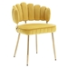 Valleno Accent Chair - Mustard Yellow Velvet - Golden Finish Feet - CAB1561