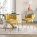 Valleno Accent Chair - Mustard Yellow Velvet - Golden Finish Feet - CAB1561