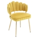 Valleno Accent Chair - Mustard Yellow Velvet - Golden Finish Feet - CAB1561