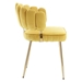 Valleno Accent Chair - Mustard Yellow Velvet - Golden Finish Feet - CAB1561