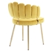 Valleno Accent Chair - Mustard Yellow Velvet - Golden Finish Feet - CAB1561