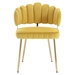 Valleno Accent Chair - Mustard Yellow Velvet - Golden Finish Feet - CAB1561