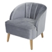 Kalimos Club Chair with Rubberwood Legs - Pewter Velvet - CAB1569