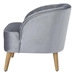 Kalimos Club Chair with Rubberwood Legs - Pewter Velvet - CAB1569