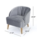 Kalimos Club Chair with Rubberwood Legs - Pewter Velvet - CAB1569