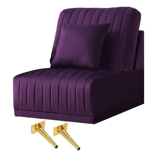 Rondel Purple Velvet Accent Chair With Gold Legs - Purple 