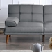 Wakefield 71" Adjustable Sofa Bed - Blue Grey Polyfiber - Solid Wood Legs - CAB1591