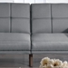 Wakefield 71" Adjustable Sofa Bed - Blue Grey Polyfiber - Solid Wood Legs - CAB1591