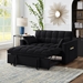 Nouveauxr 53" Loveseat Sofa Bed with Armrests and Storage Pockets - Black Velvet Fabric - CAB1600