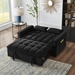 Nouveauxr 53" Loveseat Sofa Bed with Armrests and Storage Pockets - Black Velvet Fabric - CAB1600