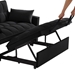 Nouveauxr 53" Loveseat Sofa Bed with Armrests and Storage Pockets - Black Velvet Fabric - CAB1600