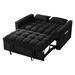 Nouveauxr 53" Loveseat Sofa Bed with Armrests and Storage Pockets - Black Velvet Fabric - CAB1600