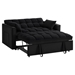 Nouveauxr 53" Loveseat Sofa Bed with Armrests and Storage Pockets - Black Velvet Fabric - CAB1600