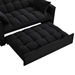 Nouveauxr 53" Loveseat Sofa Bed with Armrests and Storage Pockets - Black Velvet Fabric - CAB1600