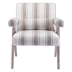 Petaline Accent Chair - Grey Stripe Fabric - Black Finish Rubberwood Legs