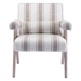 Petaline Accent Chair - Grey Stripe Fabric - Black Finish Rubberwood Legs - CAB1607