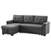 Flynnley 84" Reversible Sleeper Sectional Sofa with Storage Chaise - Dark Gray Linen - CAB1625