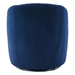 Kalima Swivel Accent Armchair Barrel Chair - Dark Blue Teddy Fabric - Black Metal Ring - CAB1626