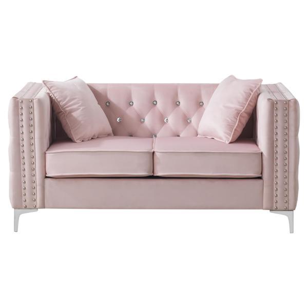 Coralia Loveseat - Pink Velvet 