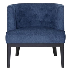 Pulse Accent Chair - Navy Blue Fabric - Rubberwood Frame 