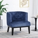 Pulse Accent Chair - Navy Blue Fabric - Rubberwood Frame - CAB1646