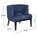 Pulse Accent Chair - Navy Blue Fabric - Rubberwood Frame - CAB1646