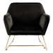 Aerthys Black Velvet Accent Chair with Metal Base - Modern Gold Finish Legs - CAB1647