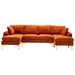 Kingsburg 114" Accent Sofa - Orange Polyester Fabric - Solid Wood Frame - CAB1652