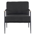 Eclipsio Leisure Lounge Arm Chair with Metal Frame - Black Chenille Fabric